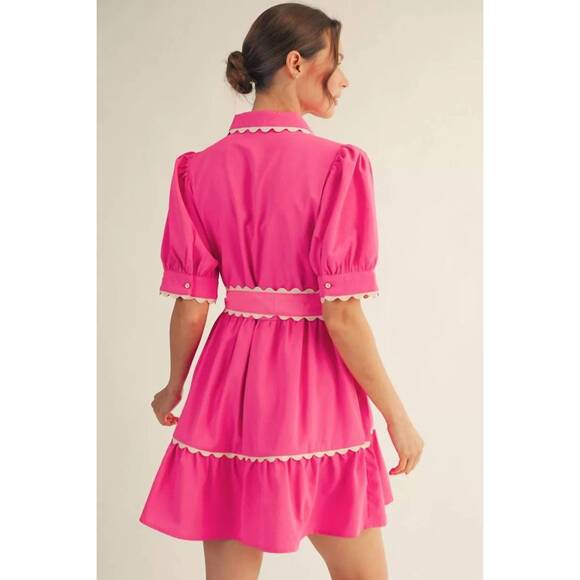 NEW JODIFL jolene mini dress in hot pink - Picture 3 of 6